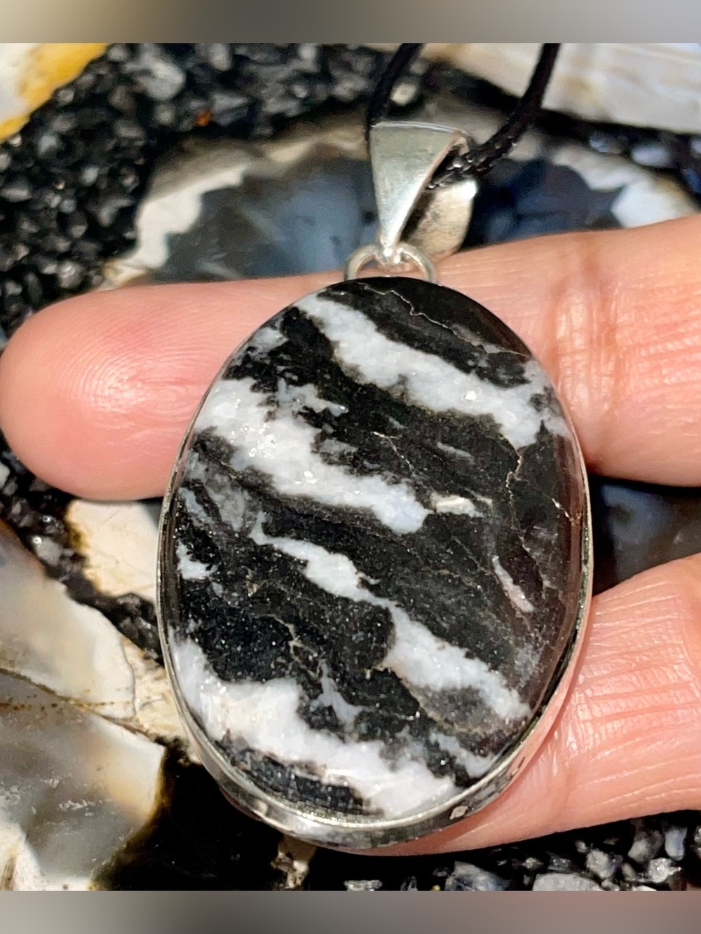 White Buffalo Turquoise Crystal Pendant 2 1/2”